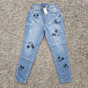 H&M Disney Mickey Mouse Print Jeans